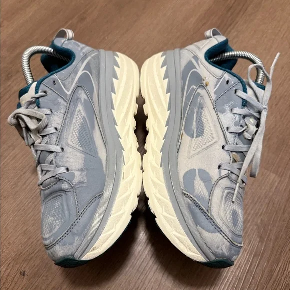 Bondi Leather Women's Gray and Teal Athletic Shoes - Picture 4 of 9